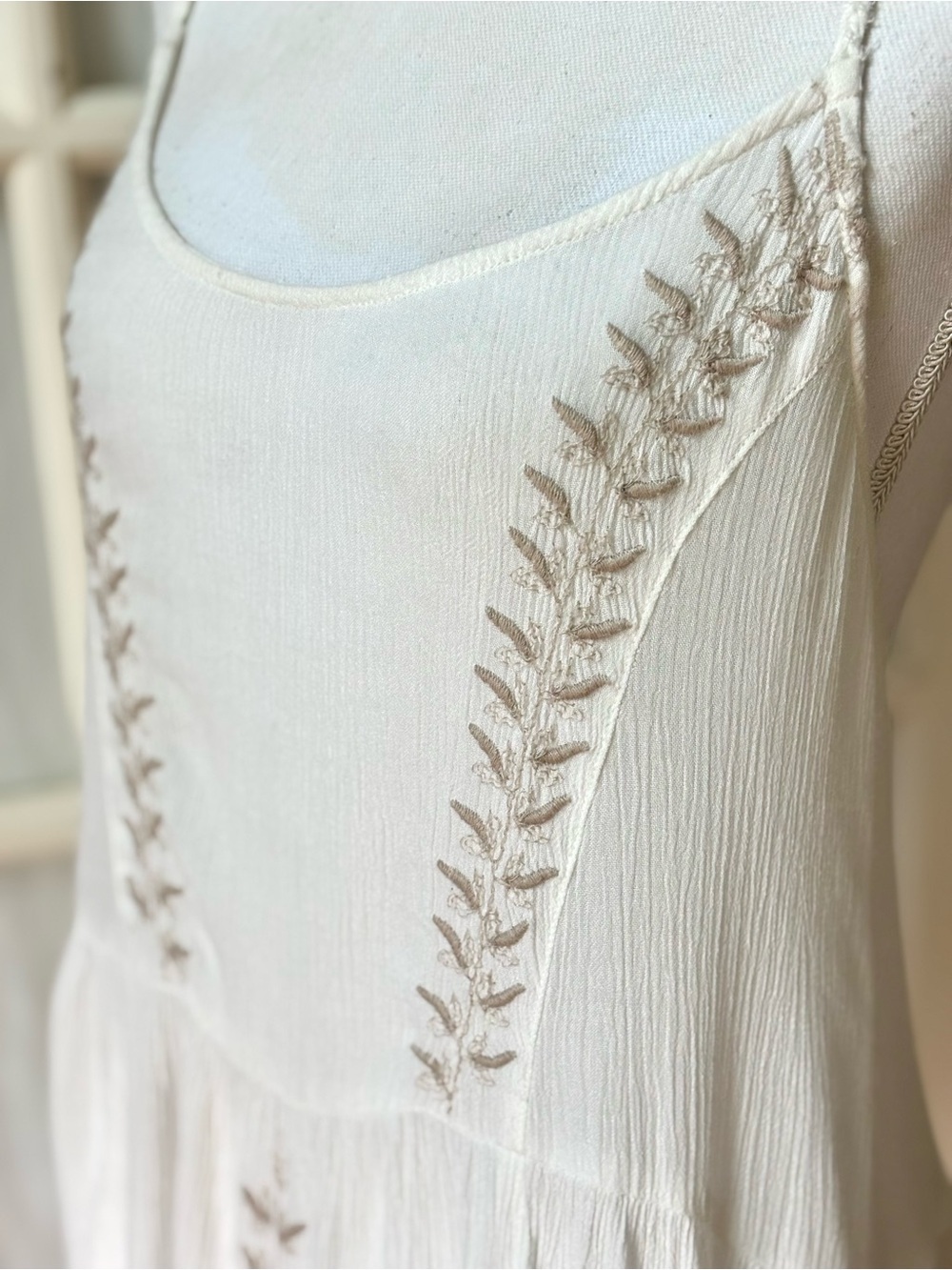 Free People Meadows Of Medallions Ivory Boho Handkerchief Dress - Picture 5 of 13